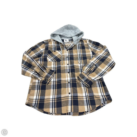 Top Long Sleeve By Cme In Plaid Pattern, Size: L