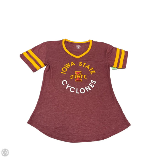 Top Short Sleeve By Cme In Red & Yellow, Size: M