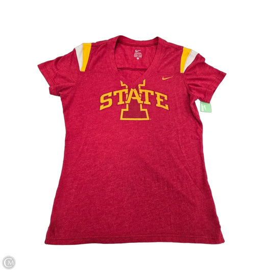 Top Short Sleeve By Nike In Red, Size: L