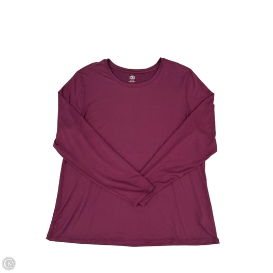 Athletic Top Long Sleeve Crewneck By Athletic Works In Purple, Size: Xxl