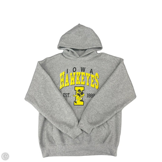 Sweatshirt Hoodie By Gildan In Grey, Size: L
