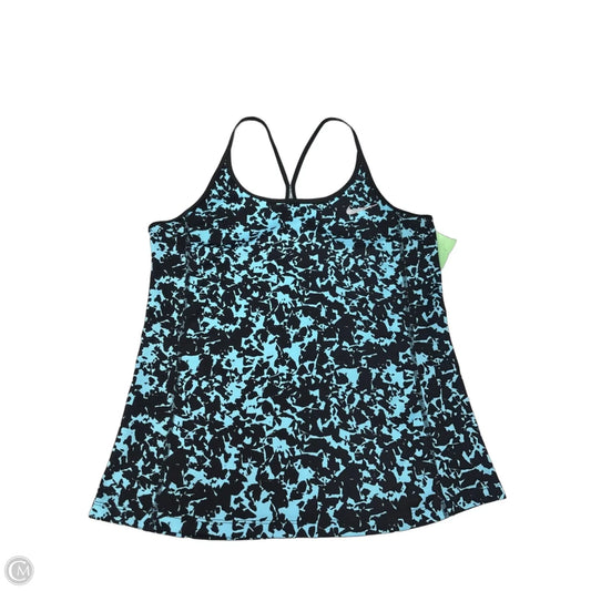 Athletic Tank Top By Nike In Black & Blue, Size: M