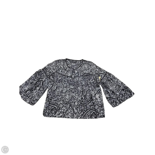 Top Long Sleeve By Lucky Brand In Black & White, Size: M