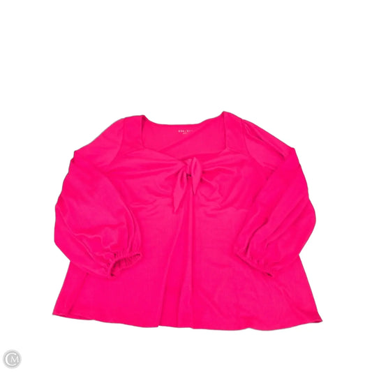 Top Long Sleeve By Ava & Viv In Pink, Size: 3x