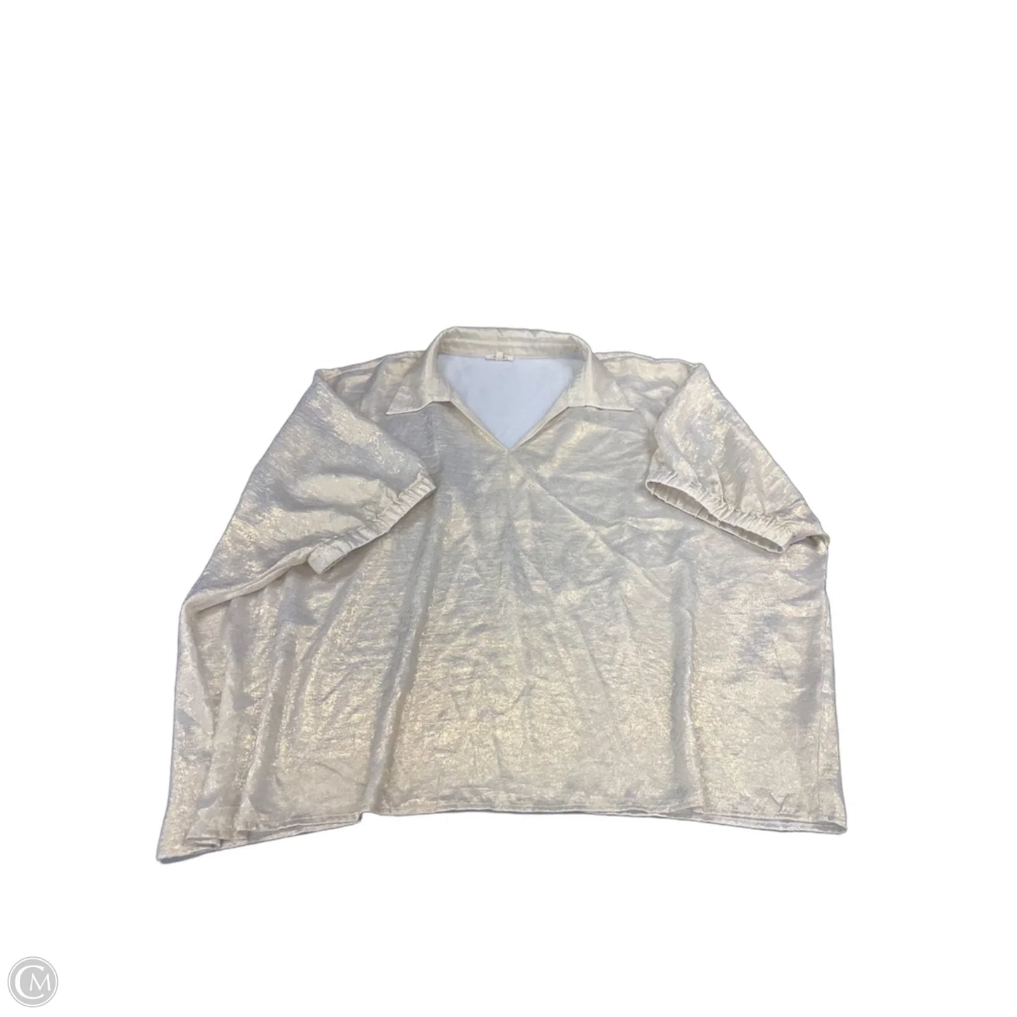 Top Short Sleeve By Jodifl In Gold, Size: 2x