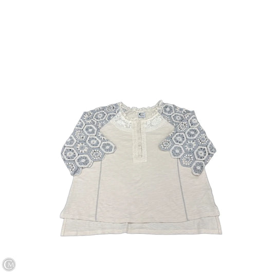 Top Long Sleeve By Cme In Cream, Size: Xxl