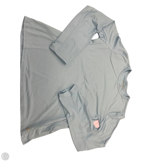 Athletic Top Long Sleeve Collar By Hang Ten In Blue, Size: M