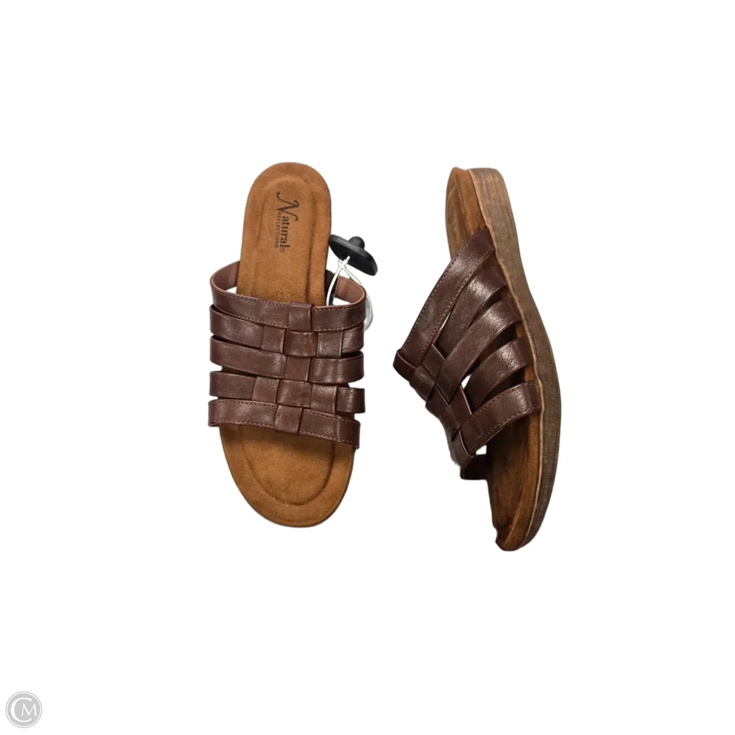 Sandals Heels Wedge By Natural Reflections In Brown, Size: 11