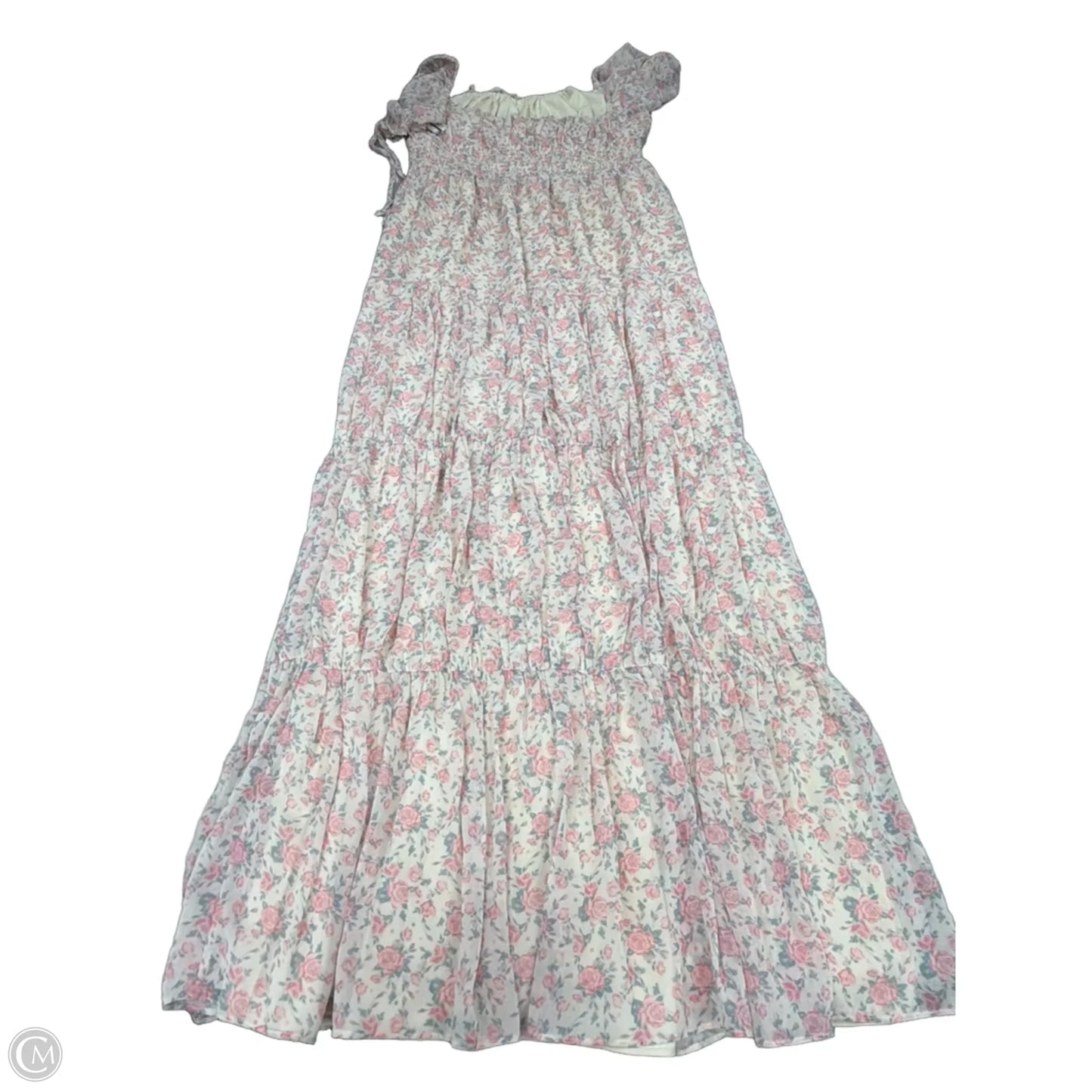Dress Casual Midi By Tularosa In Pink & White, Size: M