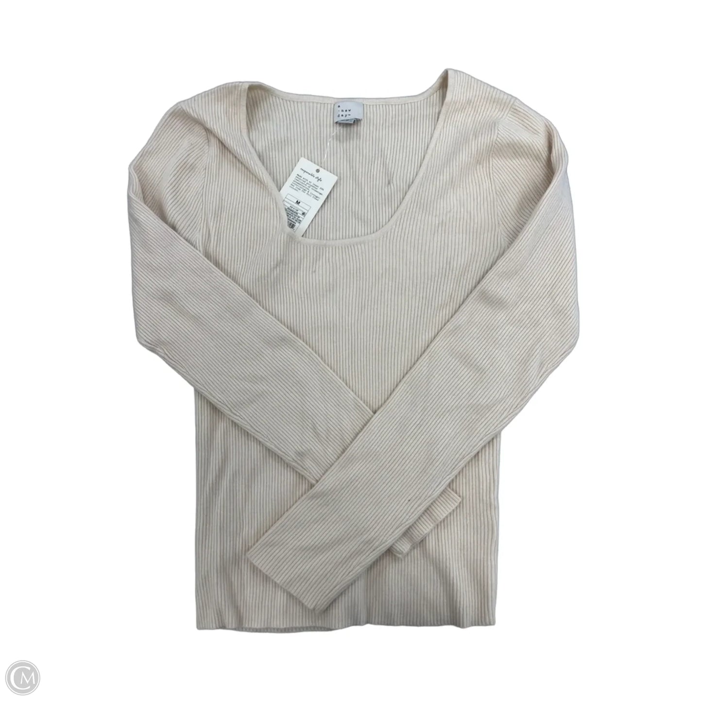 Top Long Sleeve By A New Day In Beige, Size: M