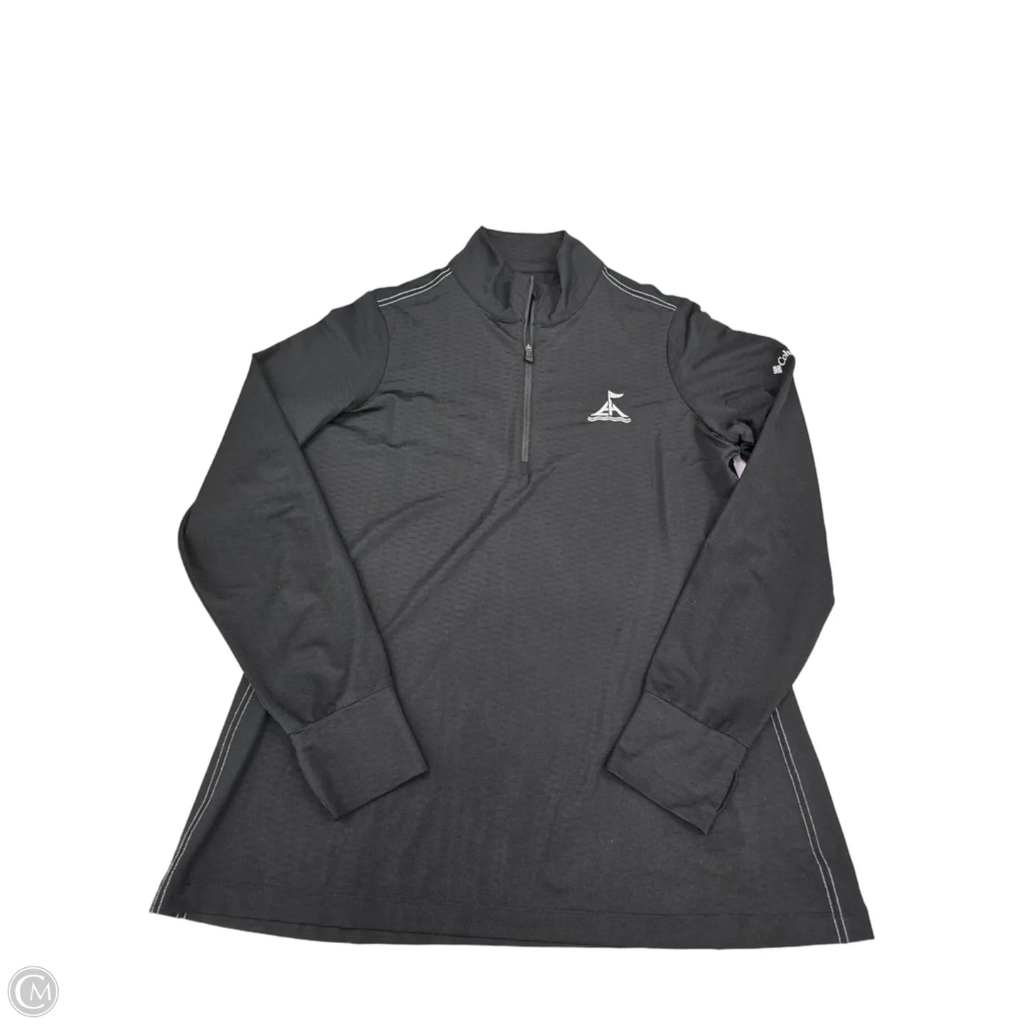 Athletic Top Long Sleeve Collar By Columbia In Black, Size: Xl