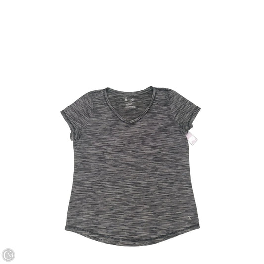 Athletic Top Short Sleeve By Xersion In Black & Grey, Size: L