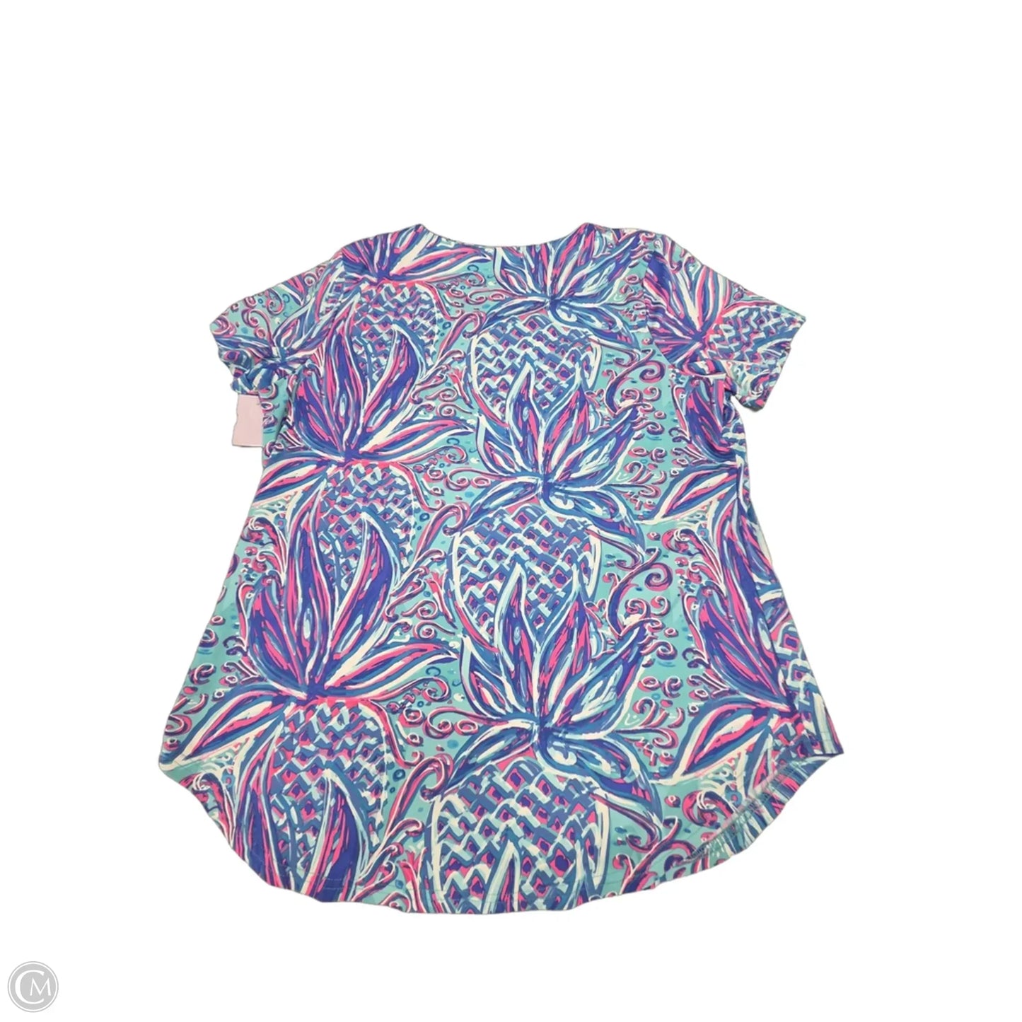 Top Short Sleeve By Lulu B In Blue & Pink, Size: M