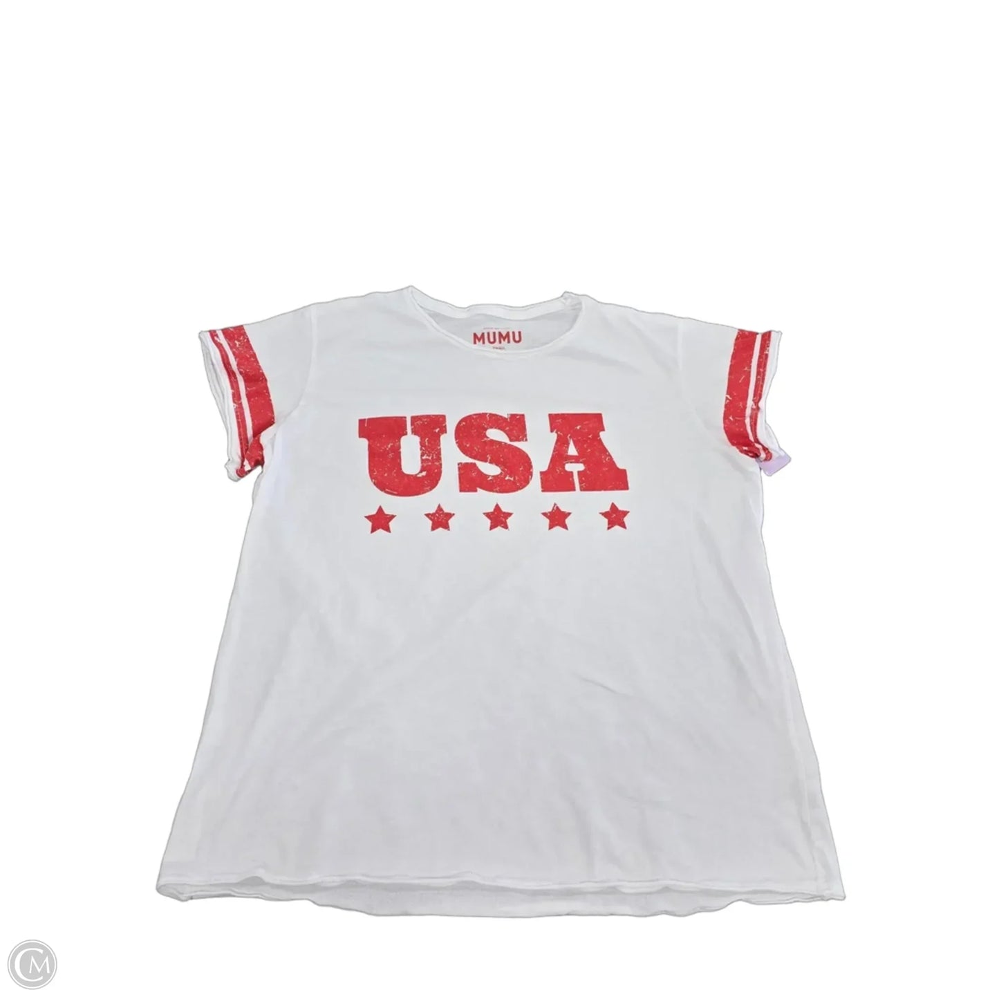 Top Short Sleeve By Mumu In White, Size: S