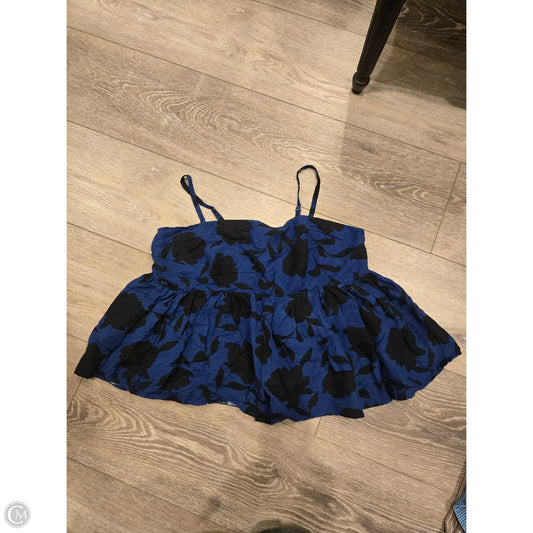 Tank Top Designer By Kate Spade In Black & Blue, Size: 1x