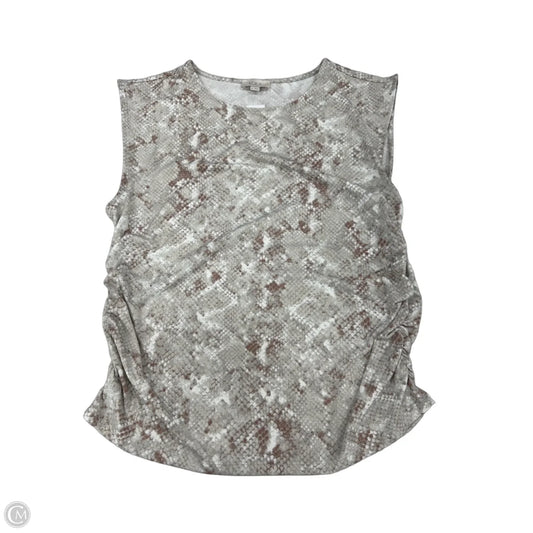 Top Sleeveless By Loft In Snakeskin Print, Size: Xl