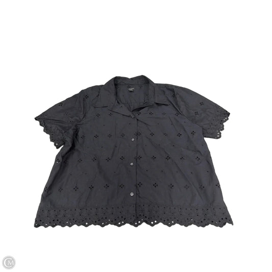 Top Short Sleeve By Ann Taylor In Black, Size: Xl