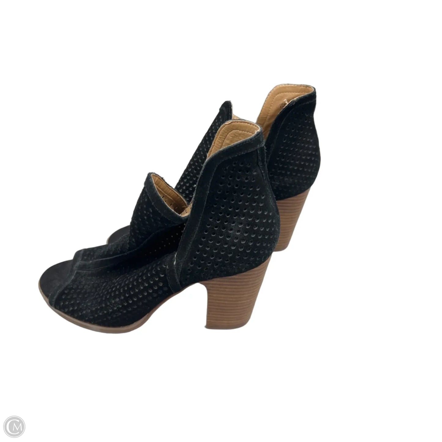 Sandals Heels Block By Lucky Brand In Black & Brown, Size: 11