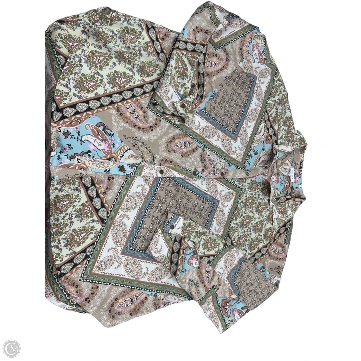 Top Long Sleeve By Acoa In Paisley Print, Size: L