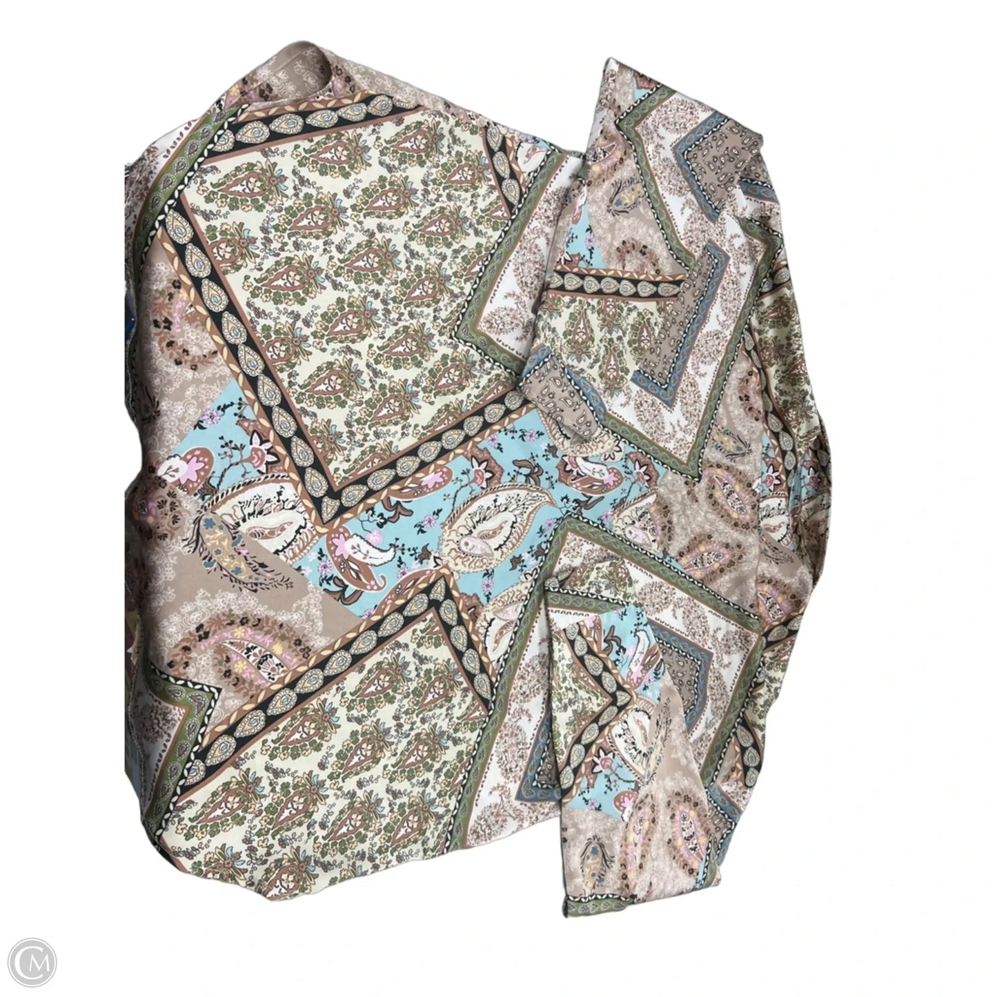 Top Long Sleeve By Acoa In Paisley Print, Size: L