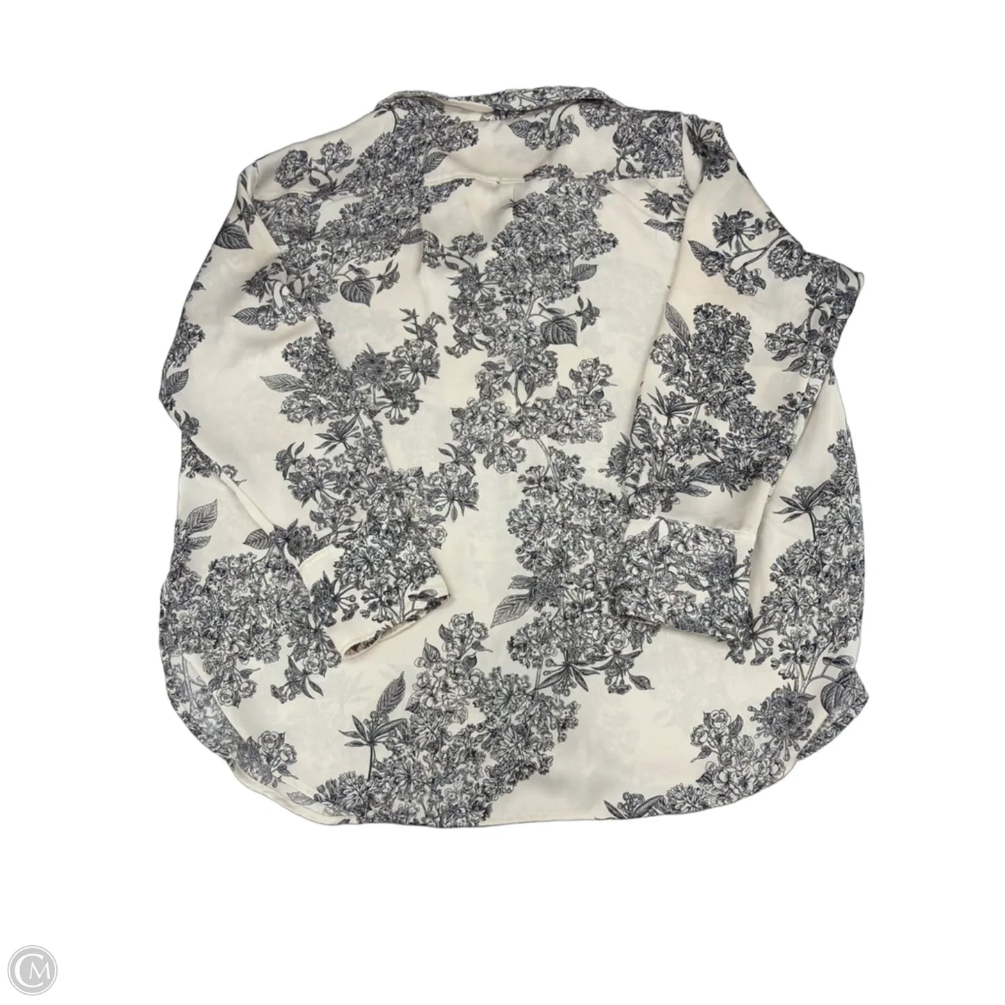 Top Long Sleeve By H&m In Black & Cream, Size: L