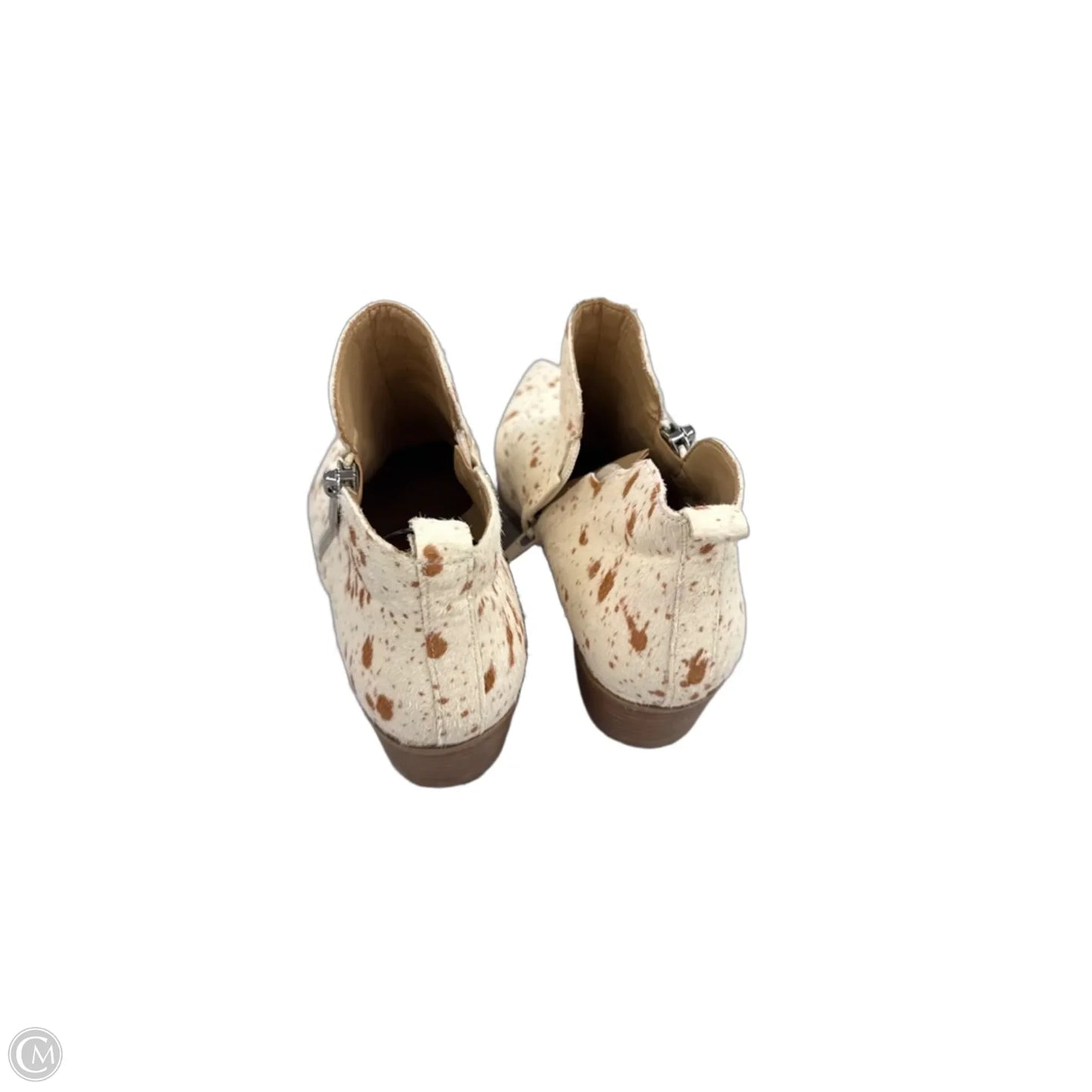 Boots Ankle Heels By Nine West In Tan & White, Size: 8