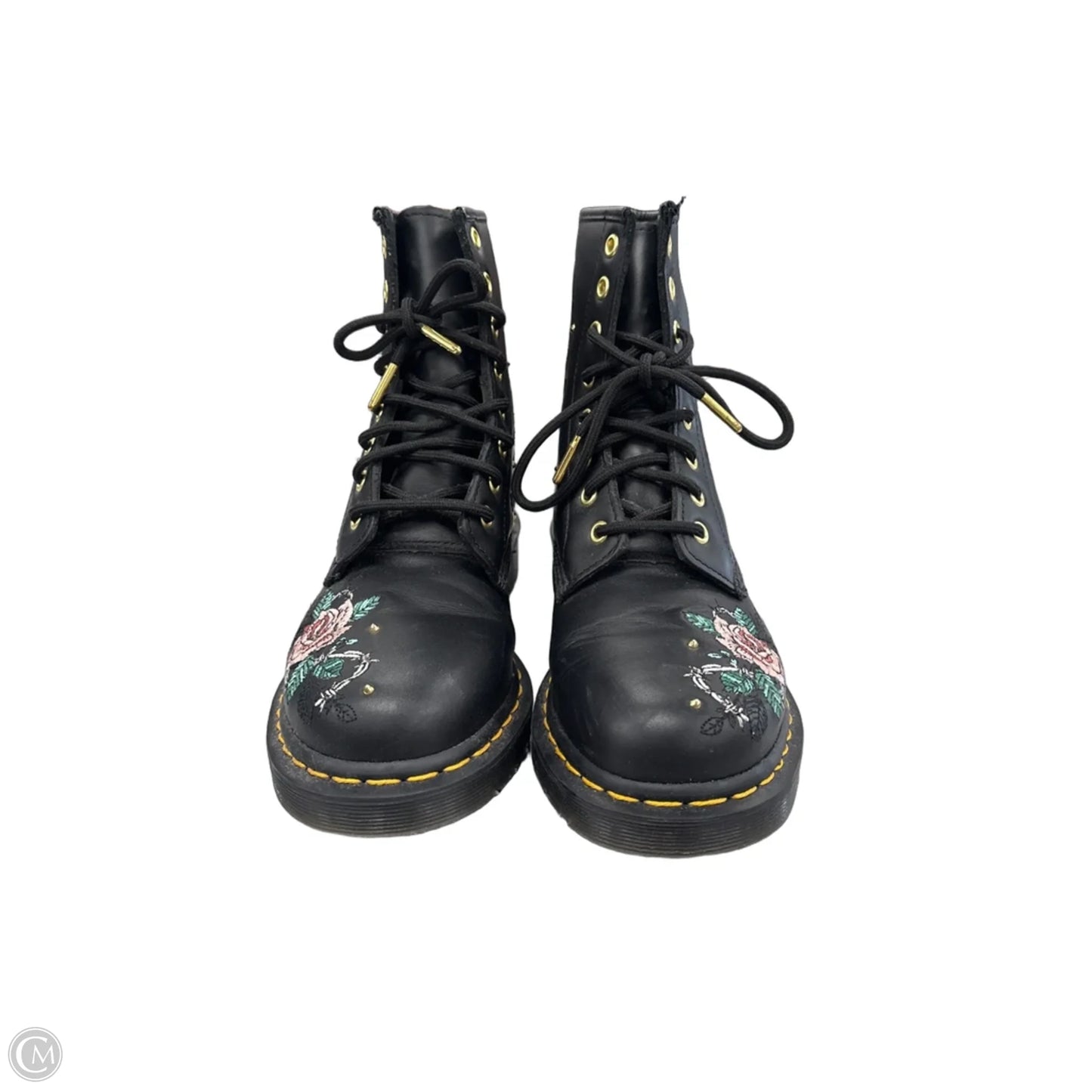 Boots Designer By Dr Martens In Floral Print, Size: 8