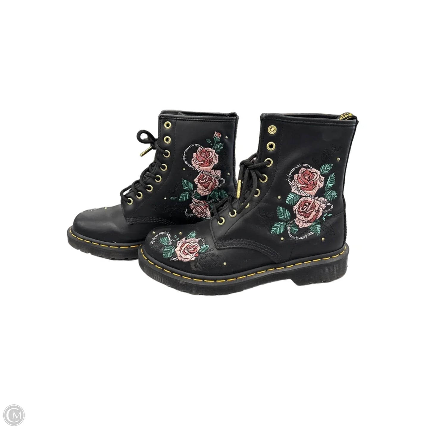 Boots Designer By Dr Martens In Floral Print, Size: 8