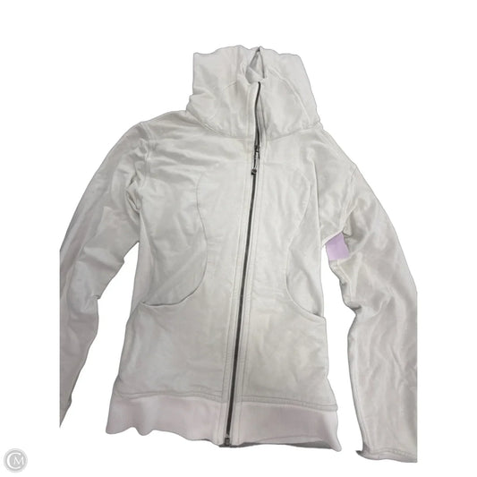 Athletic Top Long Sleeve Hoodie By Lululemon In White, Size: 6