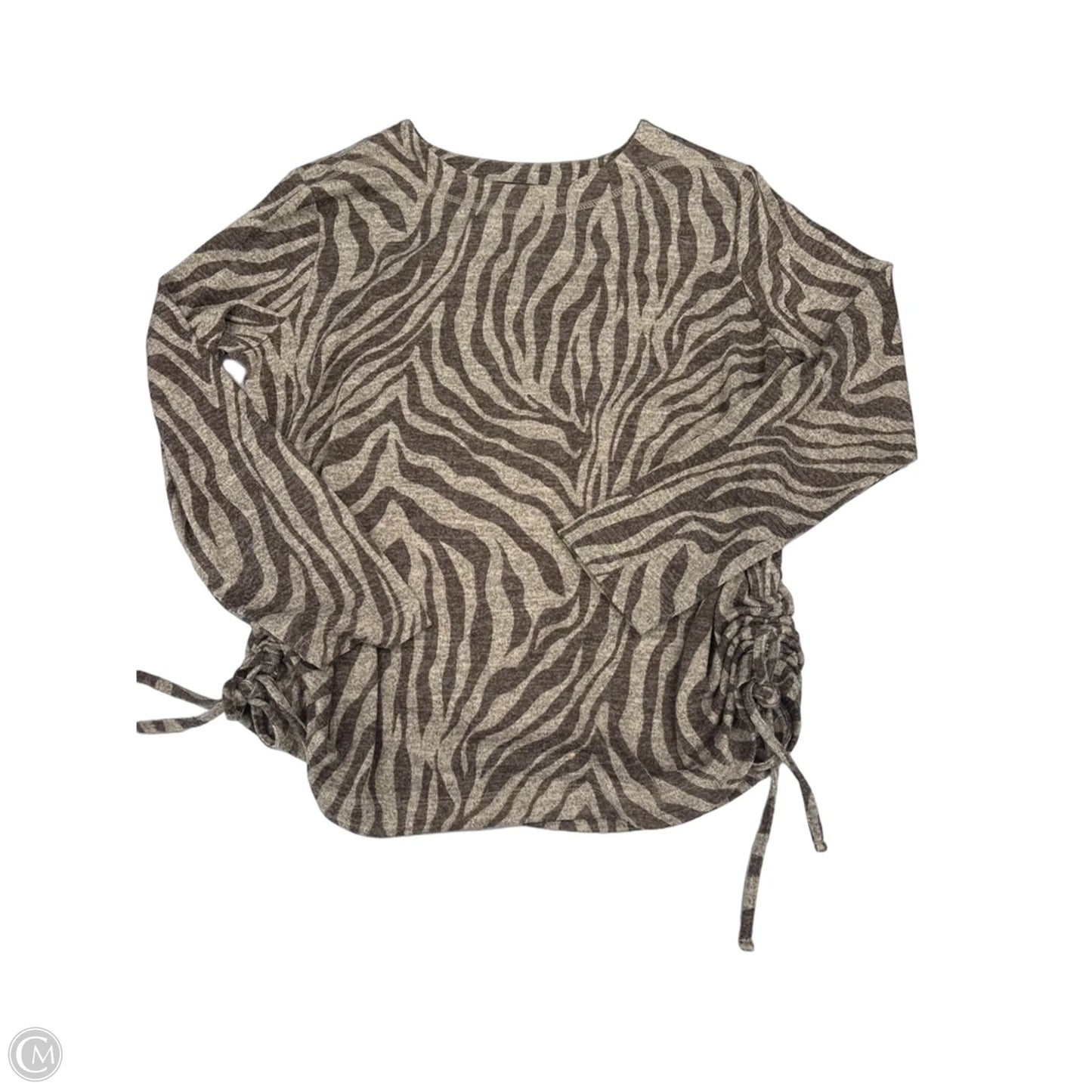 Top Long Sleeve By N Touch In Zebra Print, Size: M