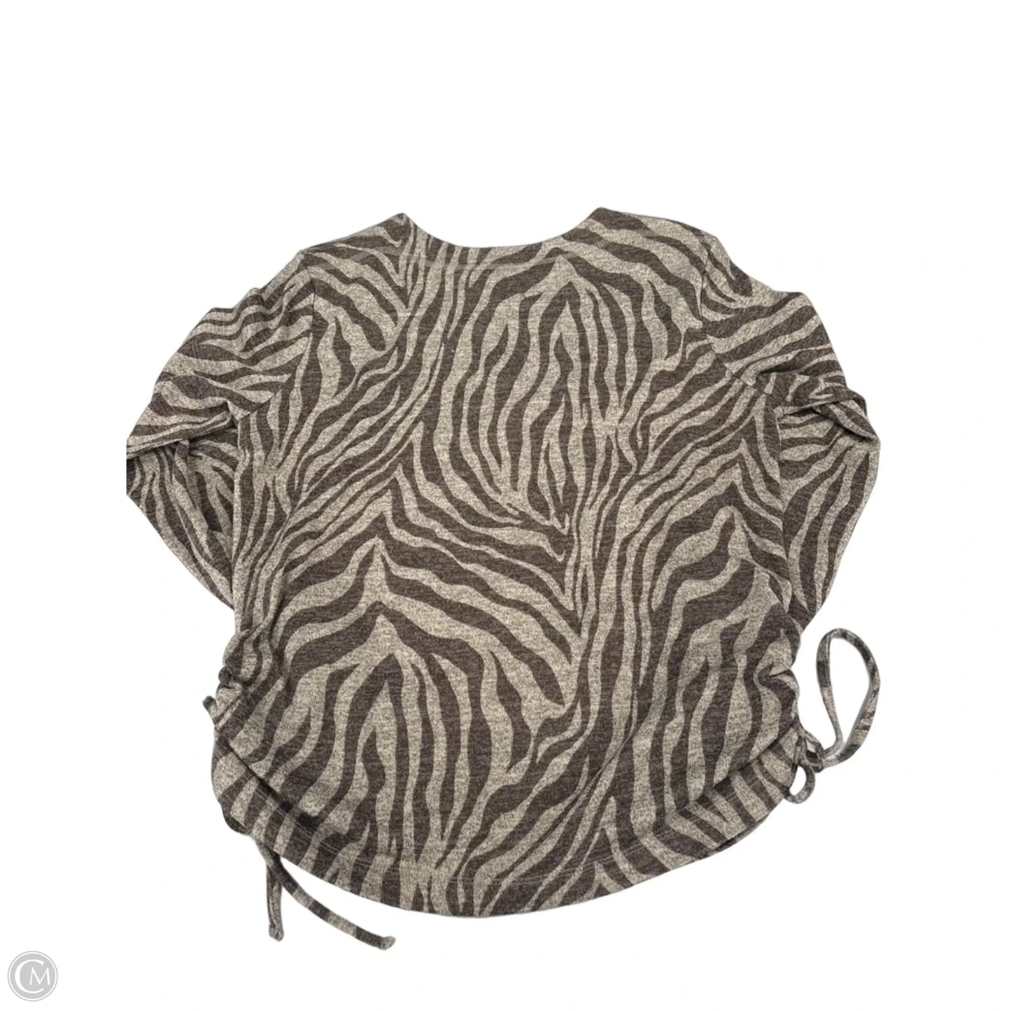 Top Long Sleeve By N Touch In Zebra Print, Size: M