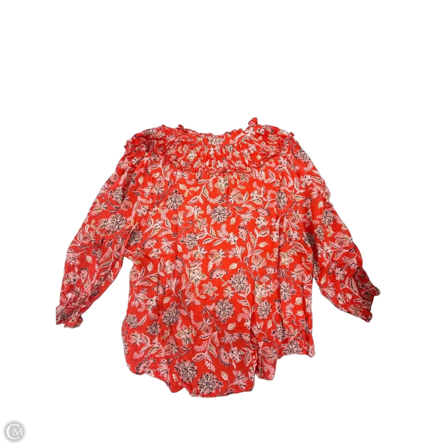 Top 3/4 Sleeve By Democracy In Red, Size: Lp