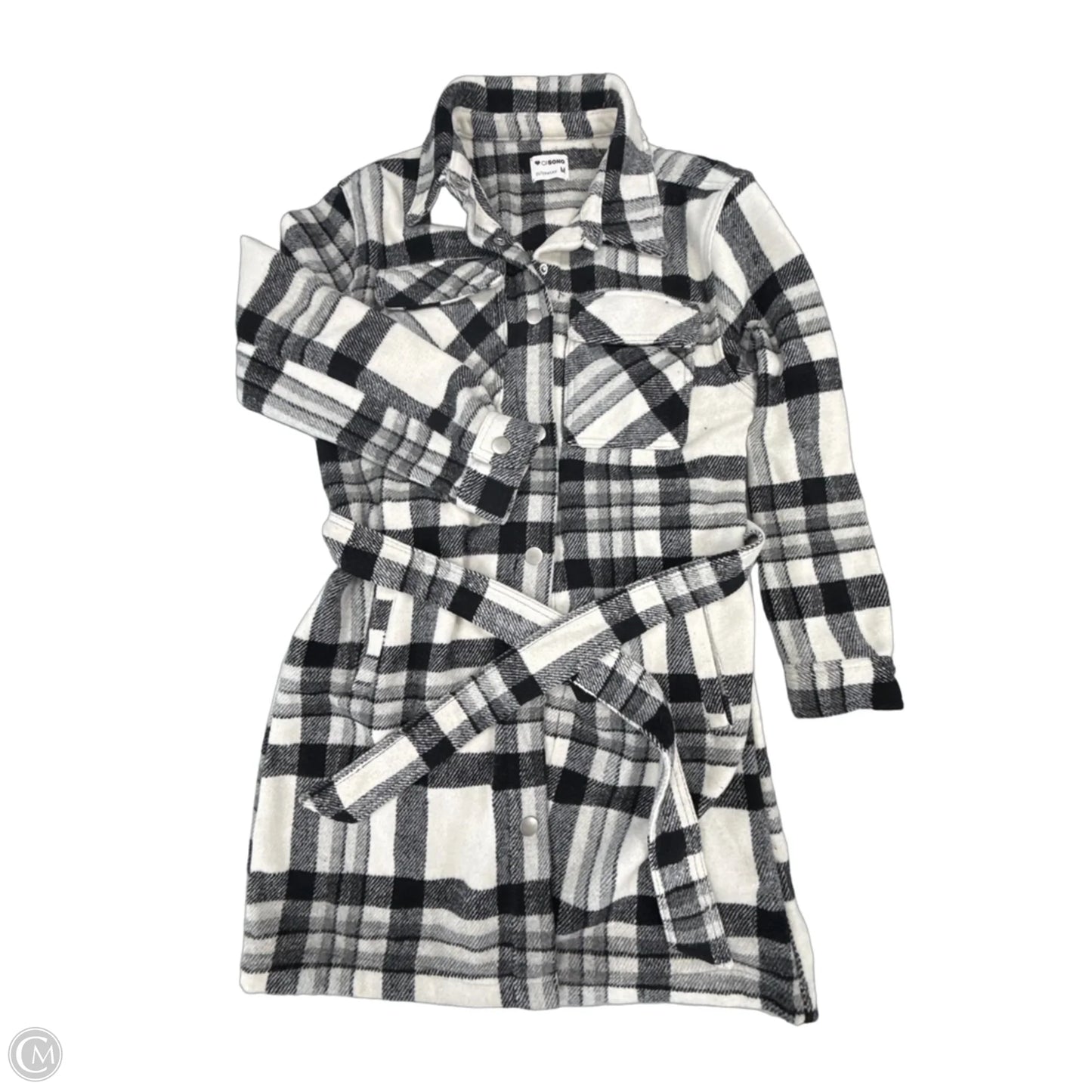 Jacket Shirt By Ci Sono In Black & White, Size: M