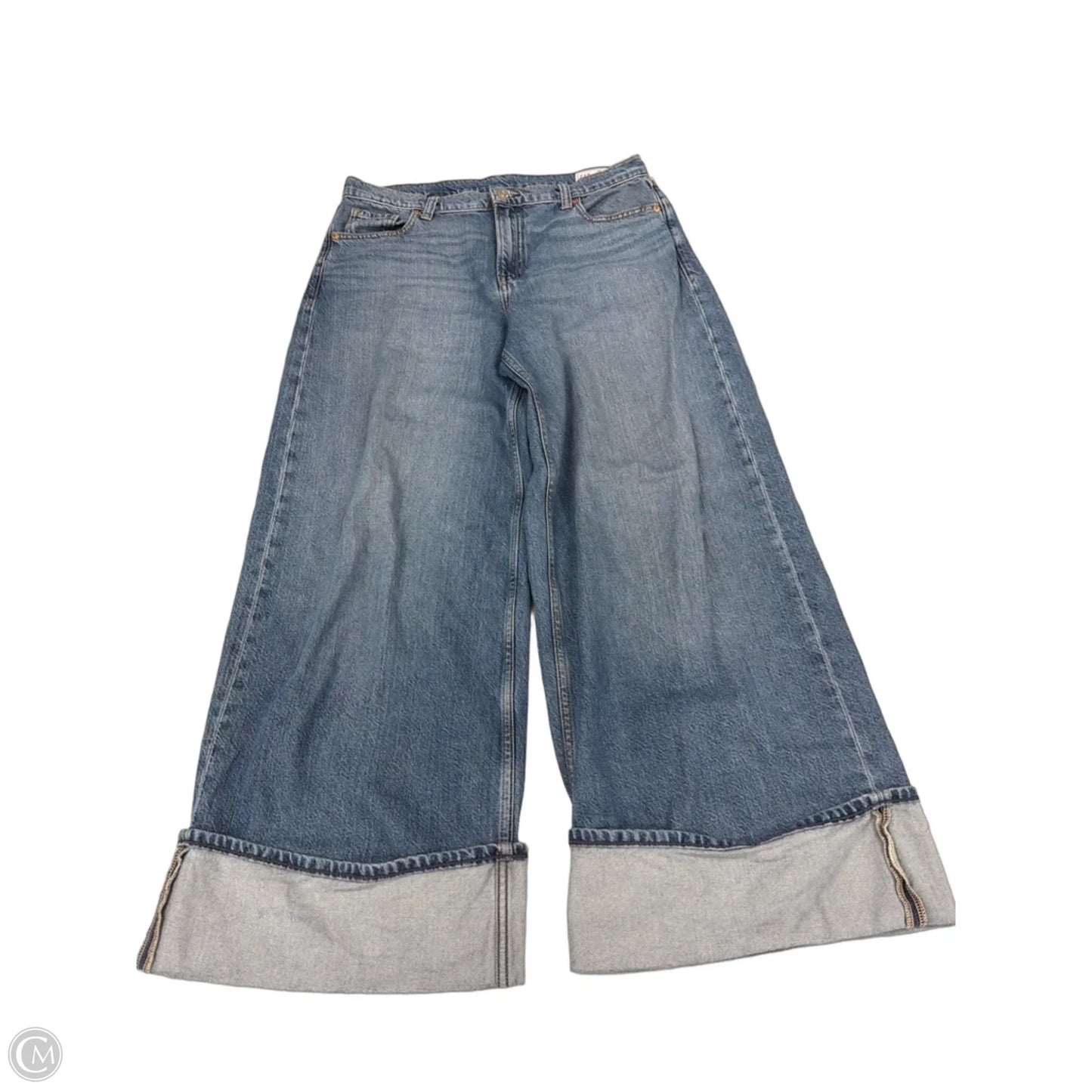 Jeans Wide Leg By Gap In Blue Denim, Size: 8