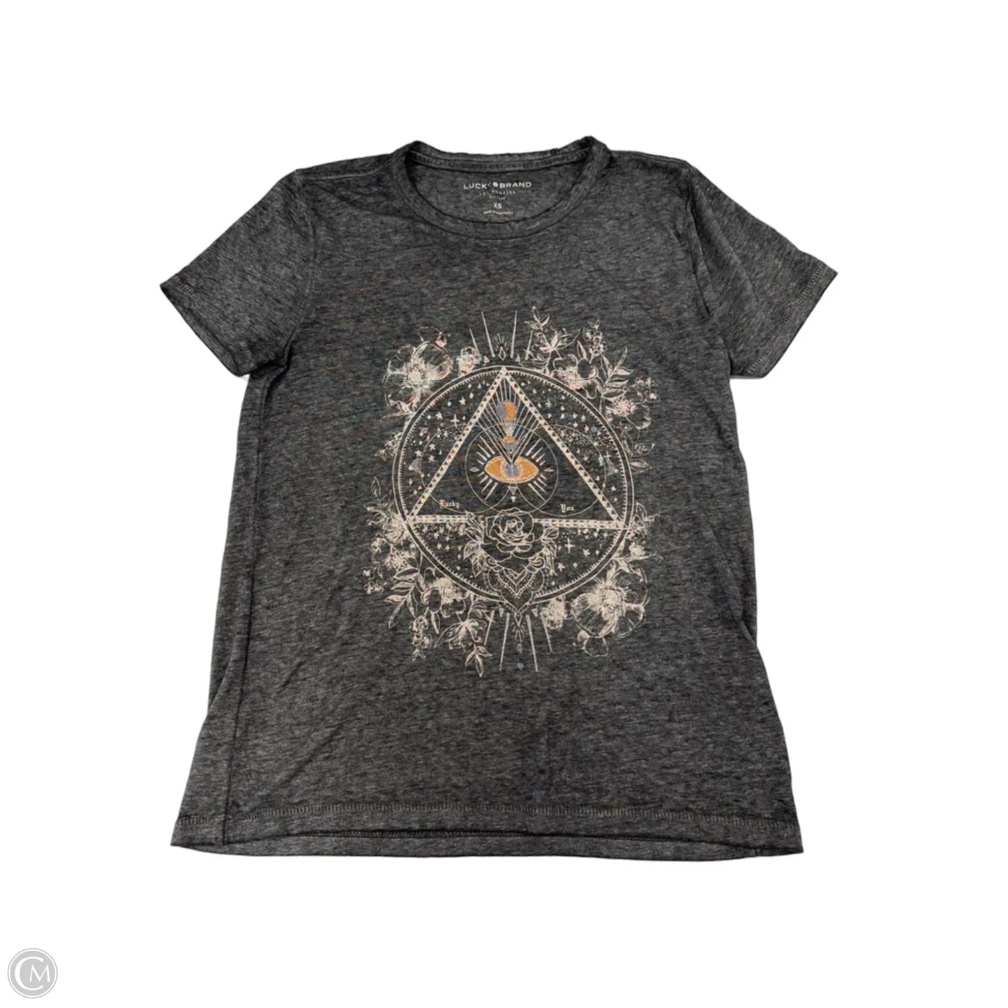 Top Short Sleeve By Lucky Brand In Grey, Size: Xs