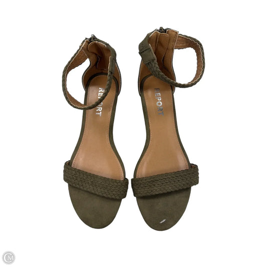 Sandals Heels Wedge By Report In Green, Size: 8.5