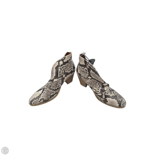 Boots Ankle Heels By Cme In Snakeskin Print, Size: 8