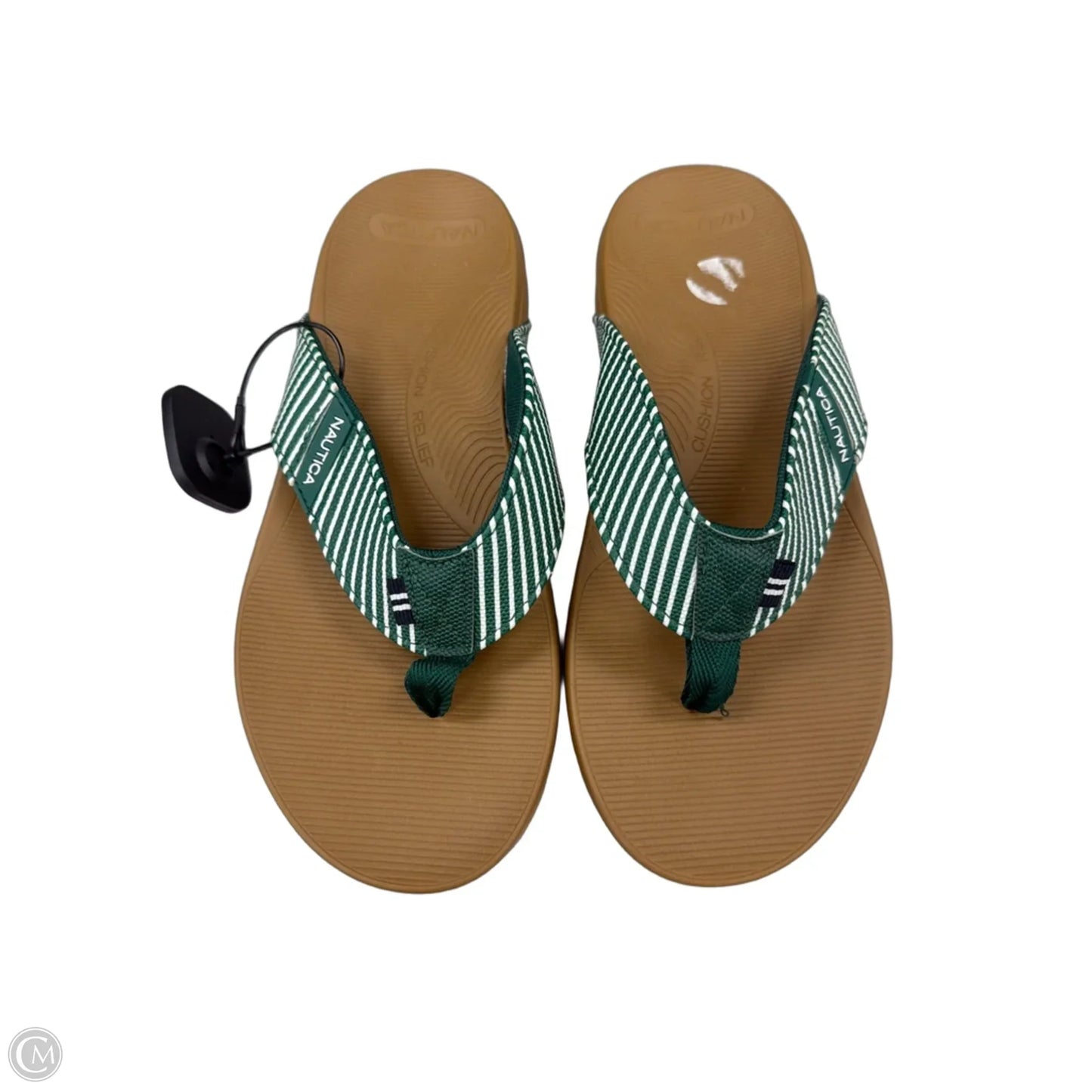 Sandals Flip Flops By Nautica In Green & Tan, Size: 10