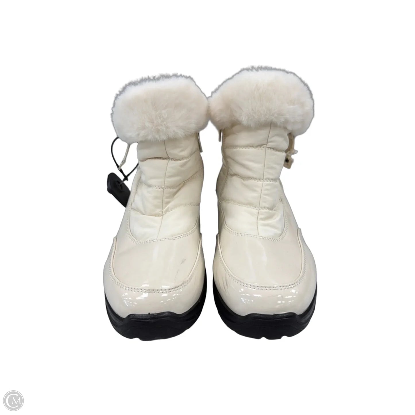 Boots Snow By Easy Street In Cream, Size: 10