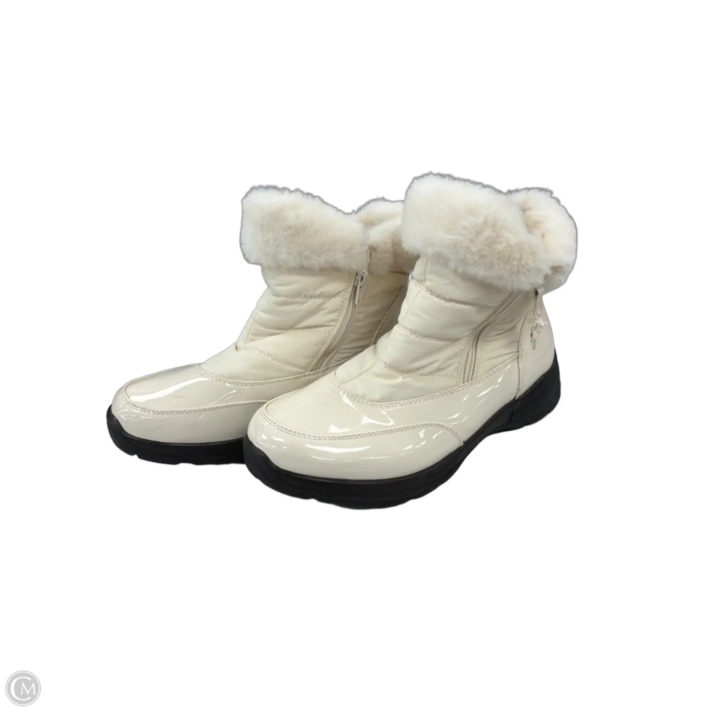 Boots Snow By Easy Street In Cream, Size: 10