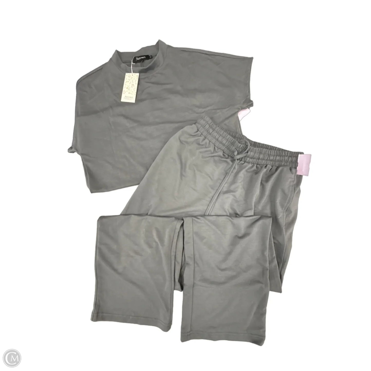Top 2pc Short Sleeve By Automet In Grey, Size: S
