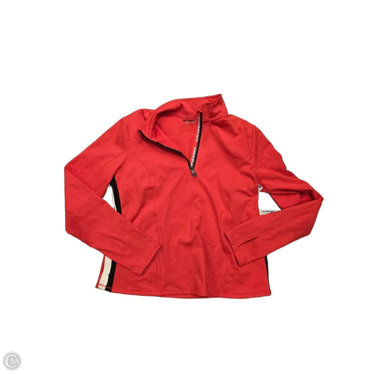 Athletic Top Long Sleeve Collar By Love & Sports In Red, Size: Xl