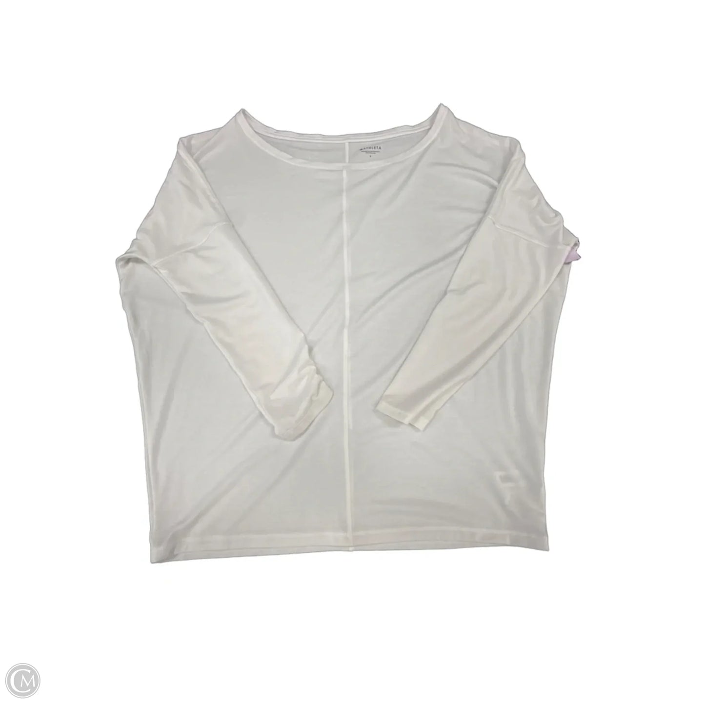 Top Long Sleeve By Athleta In White, Size: L