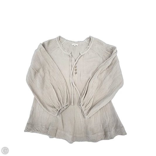 Top Long Sleeve By Easel In Cream, Size: S