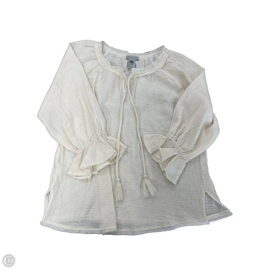 Top 3/4 Sleeve By Multiples In Cream, Size: S