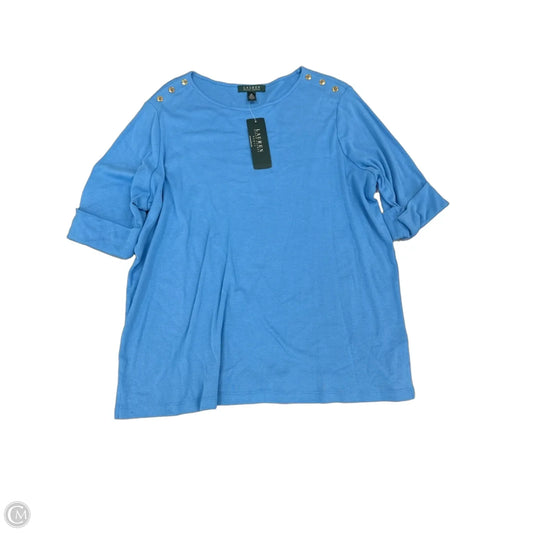 Top 3/4 Sleeve By Lauren By Ralph Lauren In Blue, Size: 2x
