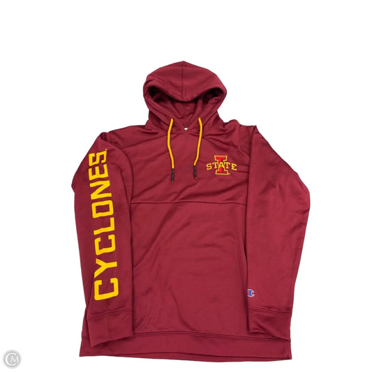 Athletic Sweatshirt Hoodie By Champion In Red, Size: M