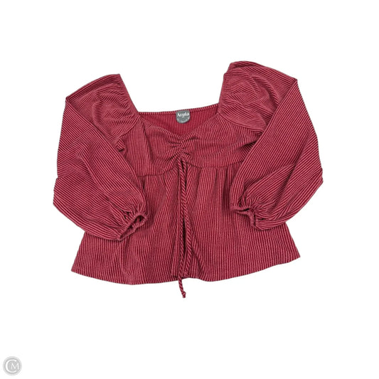 Top Long Sleeve By Arula In Red, Size: Xl