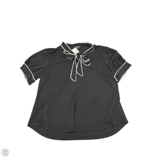 Top Short Sleeve By Adrianna Papell In Black, Size: L