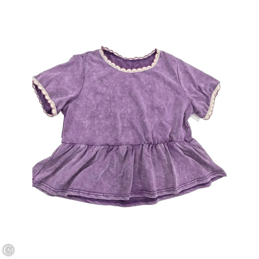 Top Short Sleeve By Shein In Purple, Size: Xl